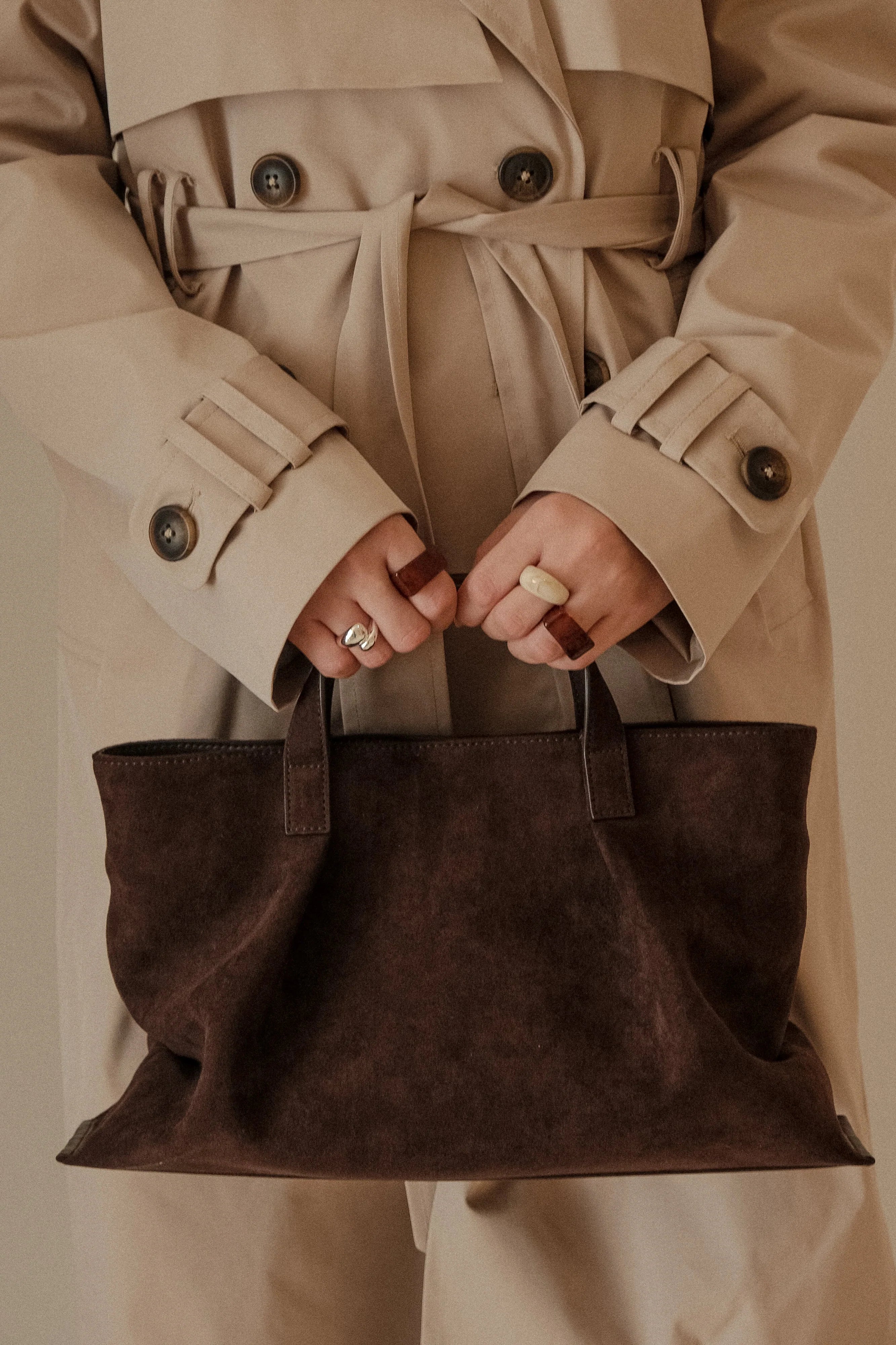 Baylor Faux Suede Bag Chocolate