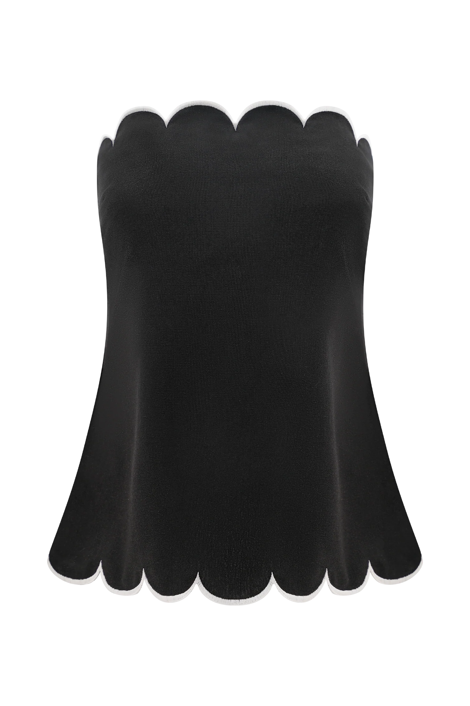 Judith Strapless Scallop Top Black