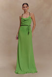Elaine Chiffon Beaded Maxi Dress Green