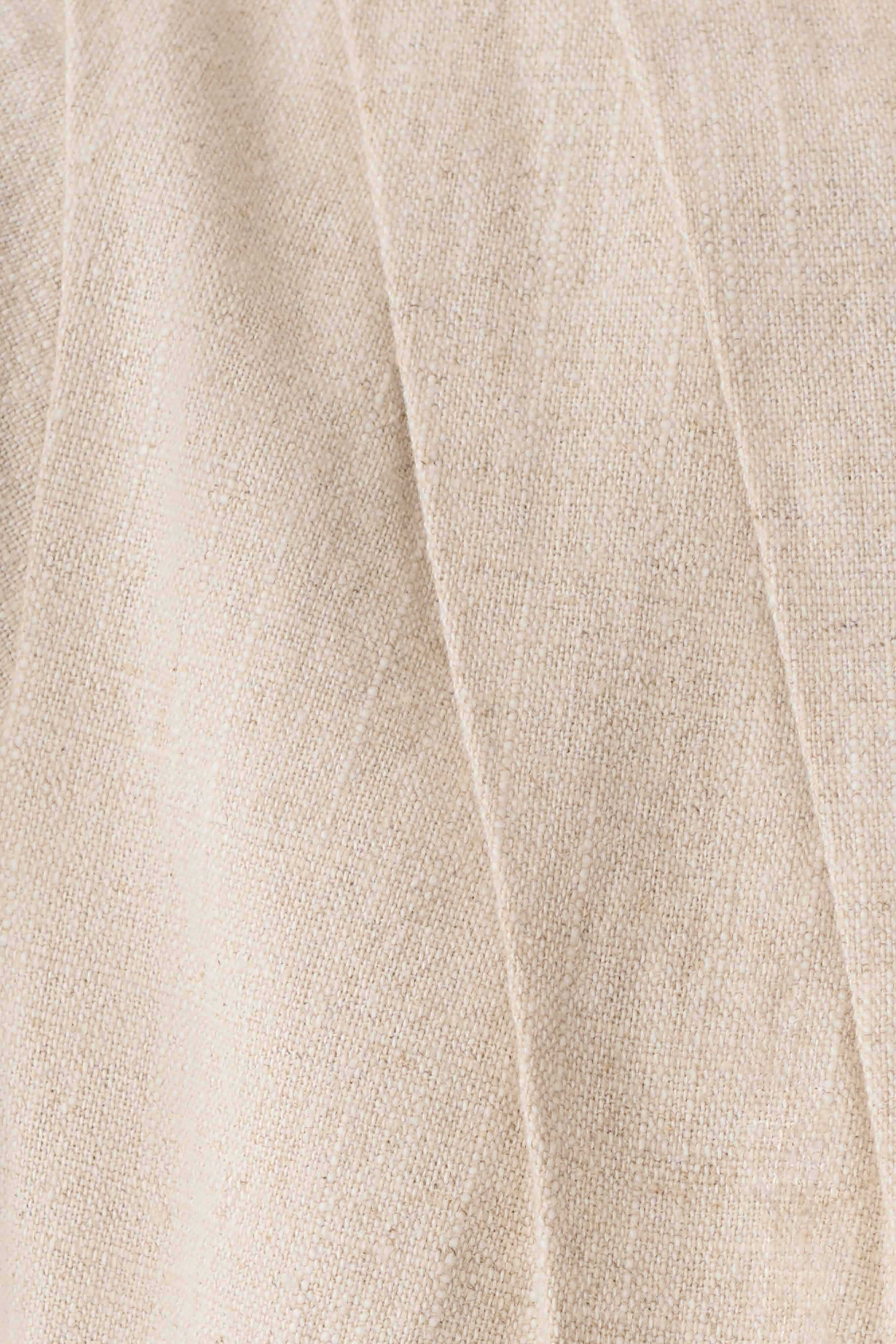 Anahita Linen Front Bows Short Sleeve Top Natural