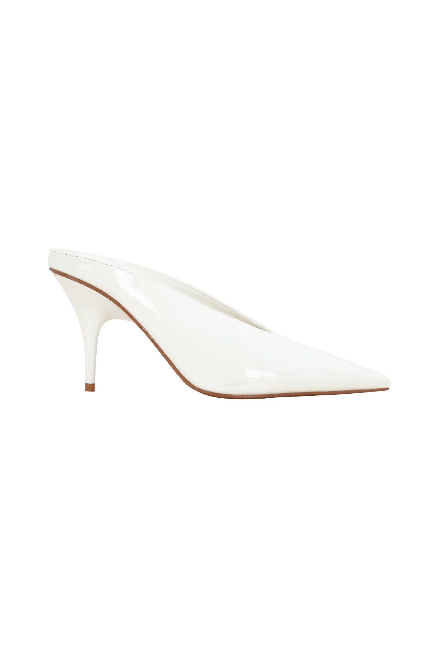Emerson Patent Faux Leather Point Heel Ivory