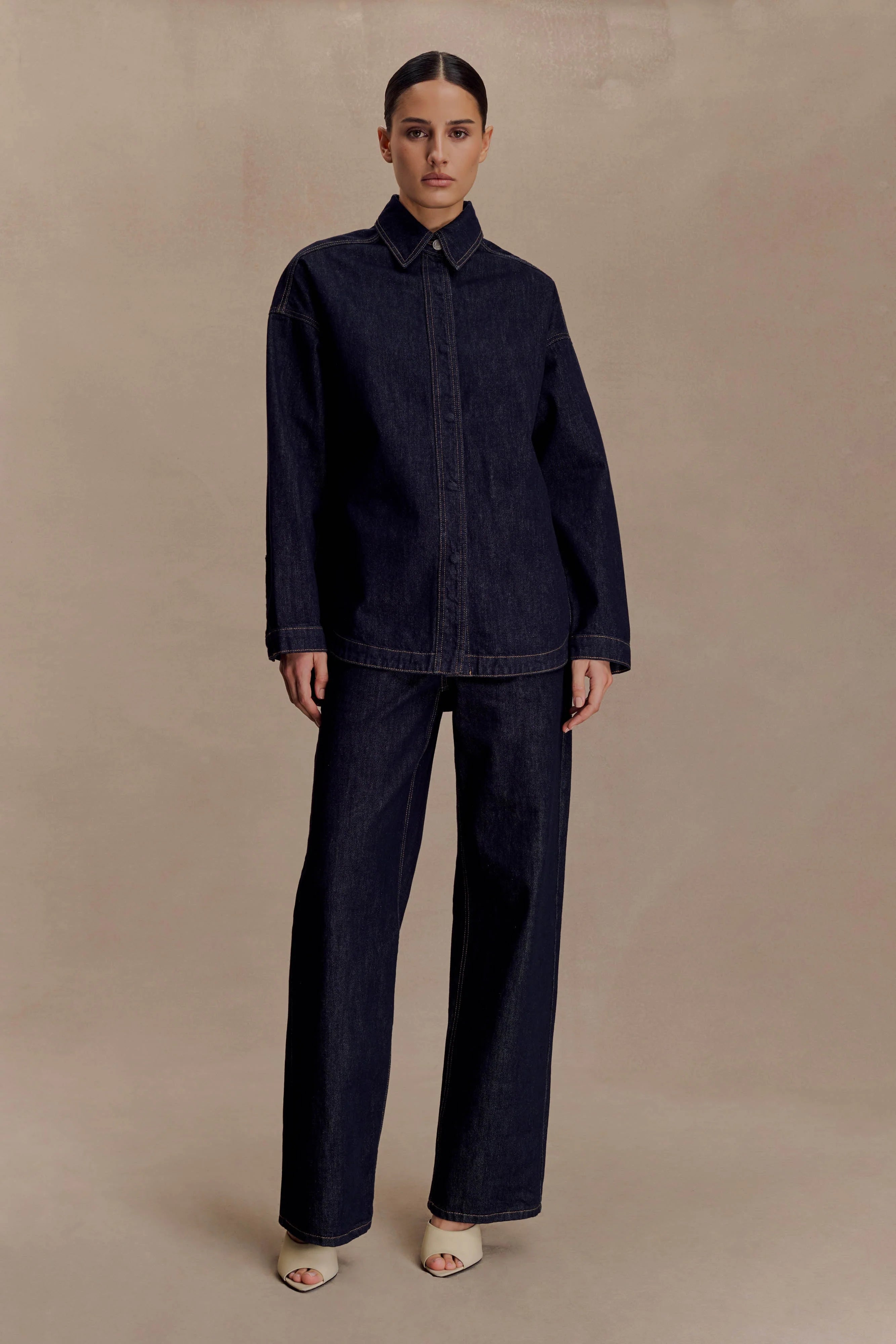 Lioda Oversized Denim Shirt Washed Indigo Blue
