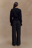 Campbell Cotton Wide Leg Pants Black