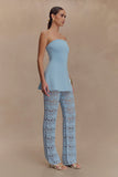 Trena Crochet Knit Pants Sky Blue