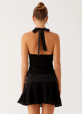 Colby Mini Skirt Black Polka Dot