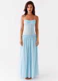 Jacinda Drop Waist Maxi Dress Blue