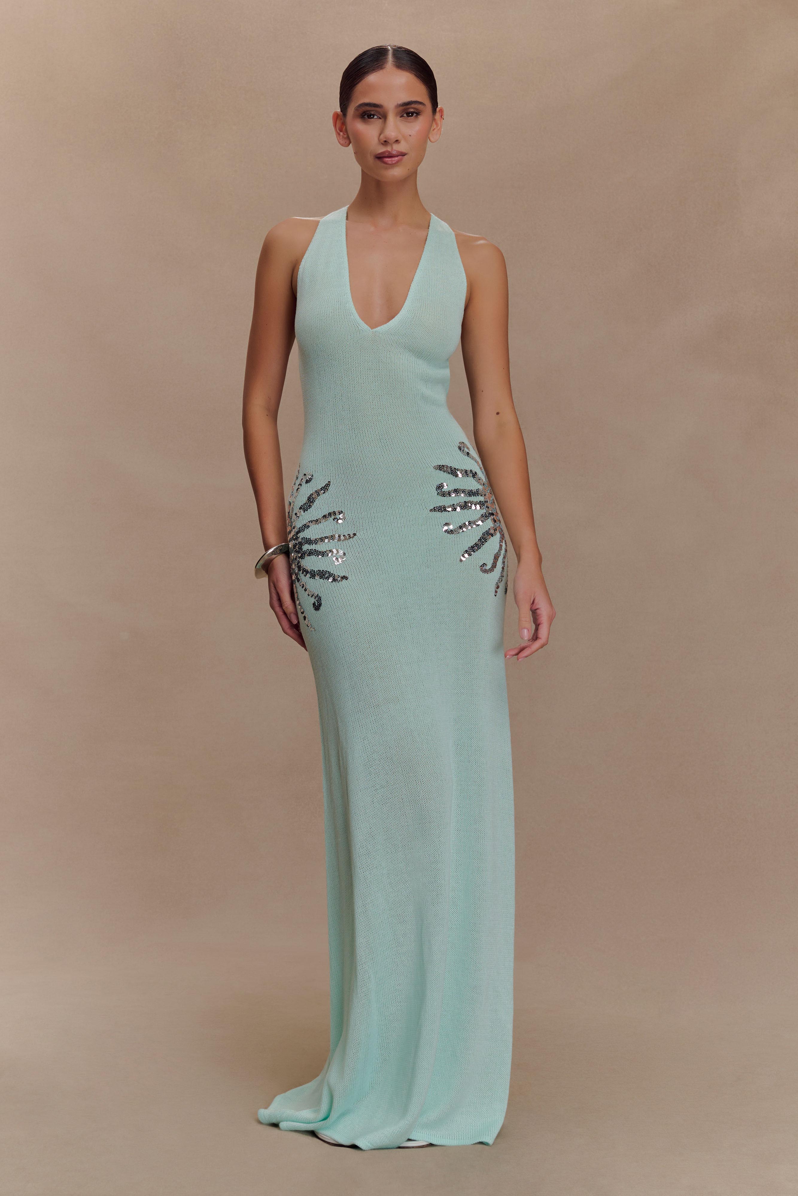 Ellington Knit Maxi Dress With Sequin Lagoon