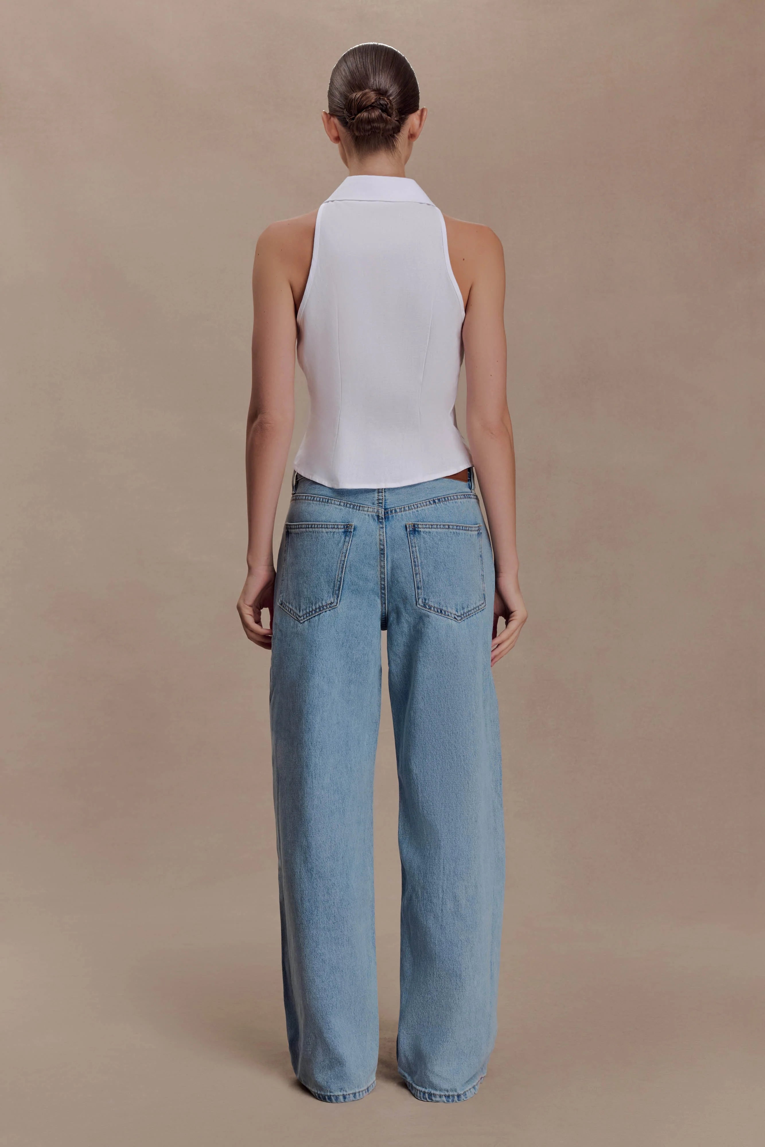 Scout Sleeveless Linen Shirt White