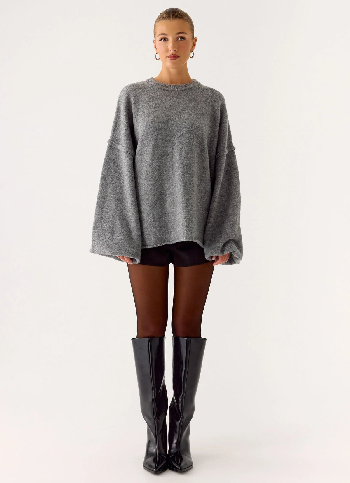Jack Oversized Knit Sweater Grey