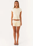 Landon Button Up Top Lemon