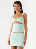 Lea Lace Mini Skirt Blue