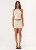 Astor Low Rise Mini Skirt - Ivory