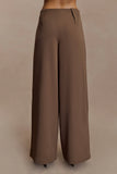 Arlo Wide Leg Suiting Trouser Cacao Brown