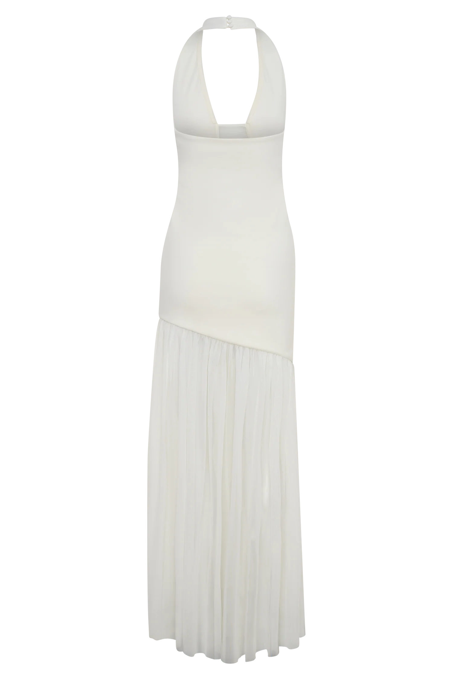 Aubree Crepe And Mesh Maxi Dress Ivory