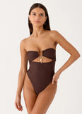 Selvina Strapless Swimsuit Chocolate