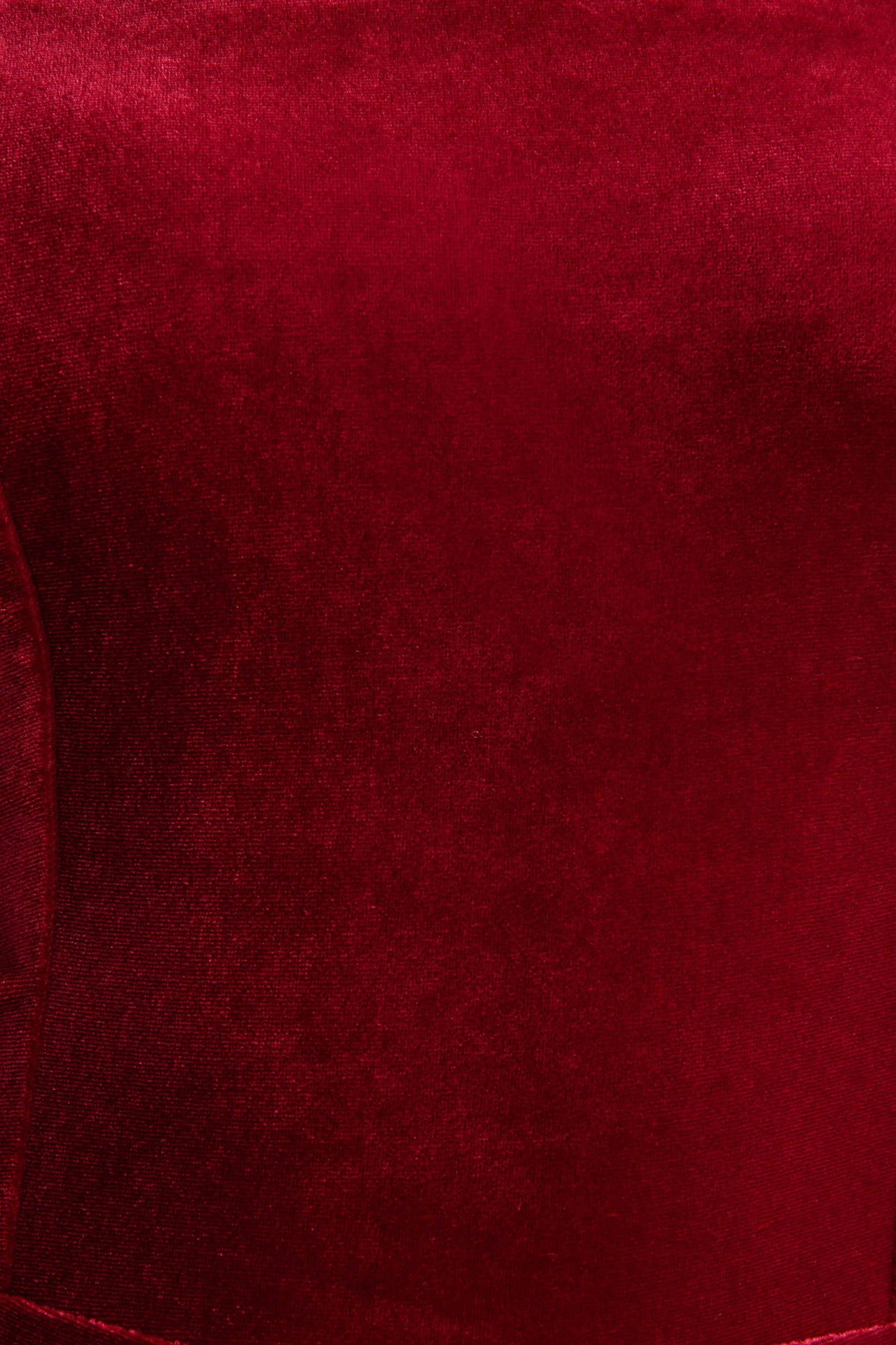Arcane Burgundy Velvet Bandeau Jumpsuit With Scarf