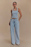 Caitlin Mid Rise Denim Jeans Light Blue