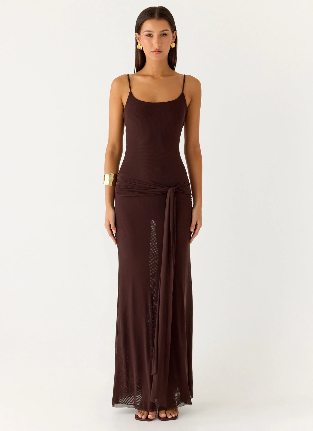 Matoma Bodysuit Maxi Dress Cool Chocolate
