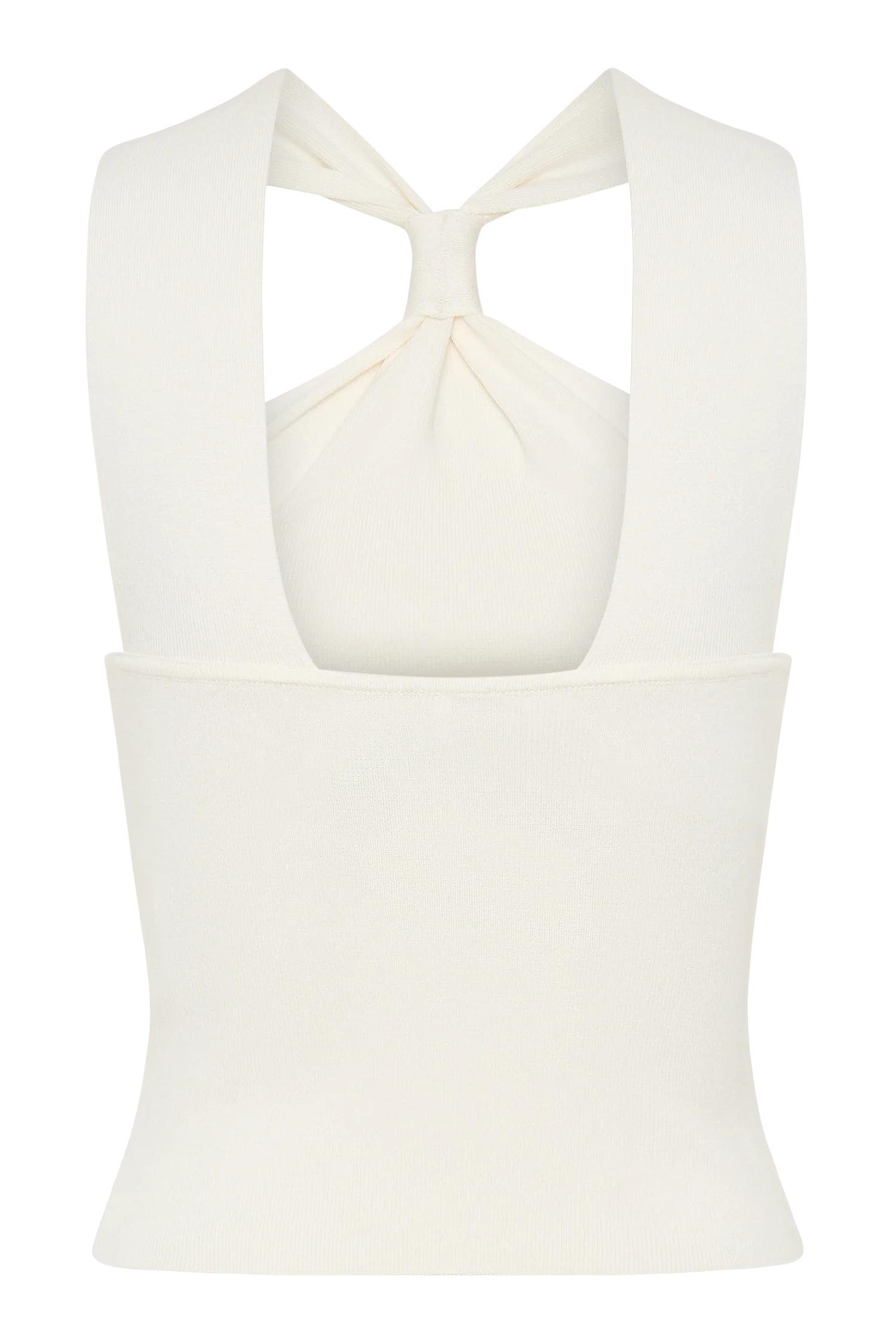 Angelika Twist Front Knit Top Ivory