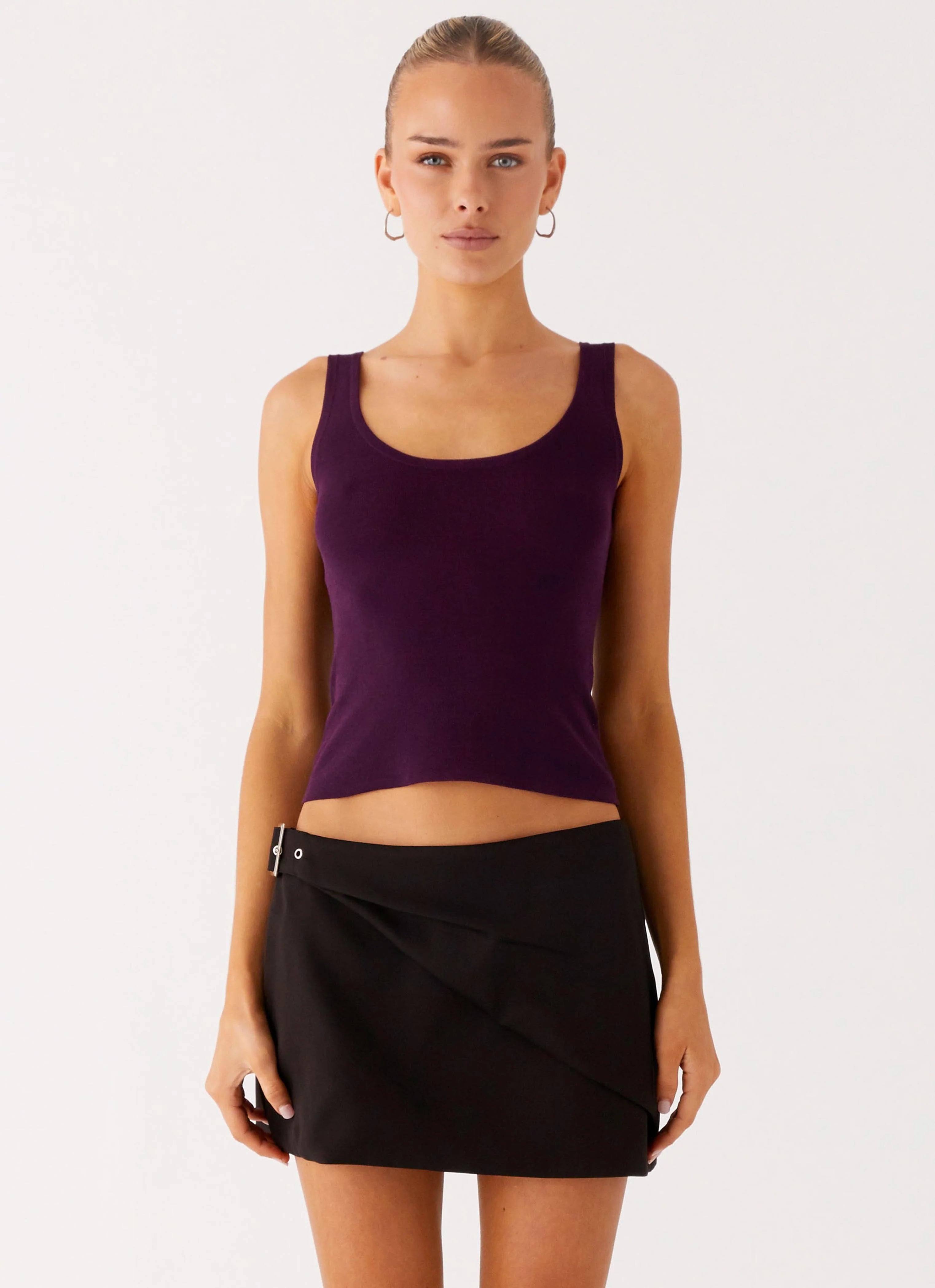 No Signal Knit Top Plum