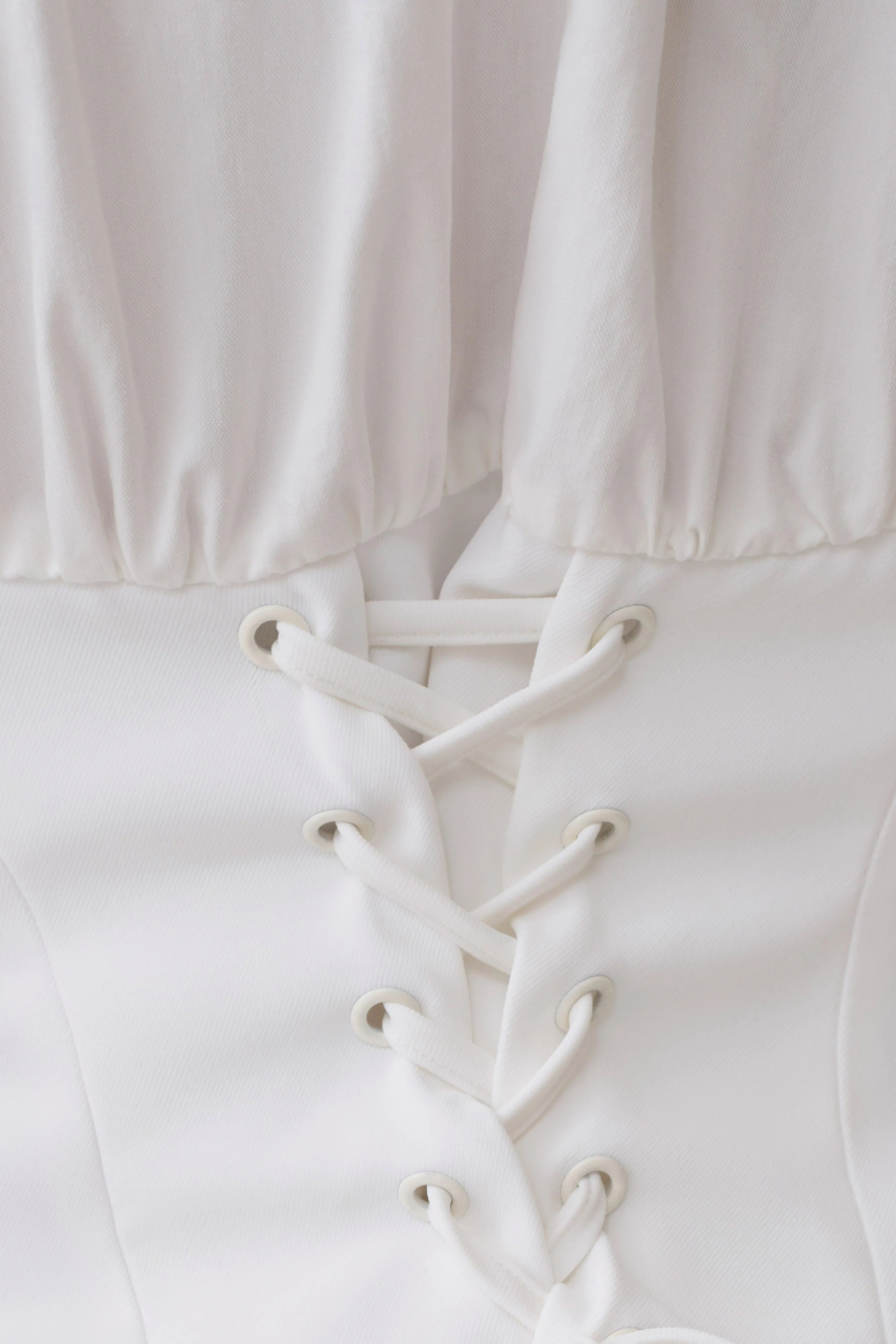 Noelia Tie Back Short Sleeve Shirt White