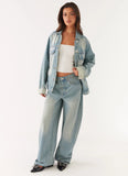 Maxwell Baggy Denim Jeans Washed Blue
