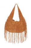 Rosalie Tan Suedette Fringe Shoulder Bag