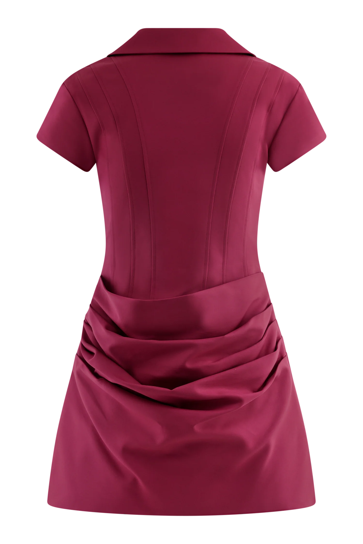 Tarryn Collared Cotton Mini Dress Dragonfruit