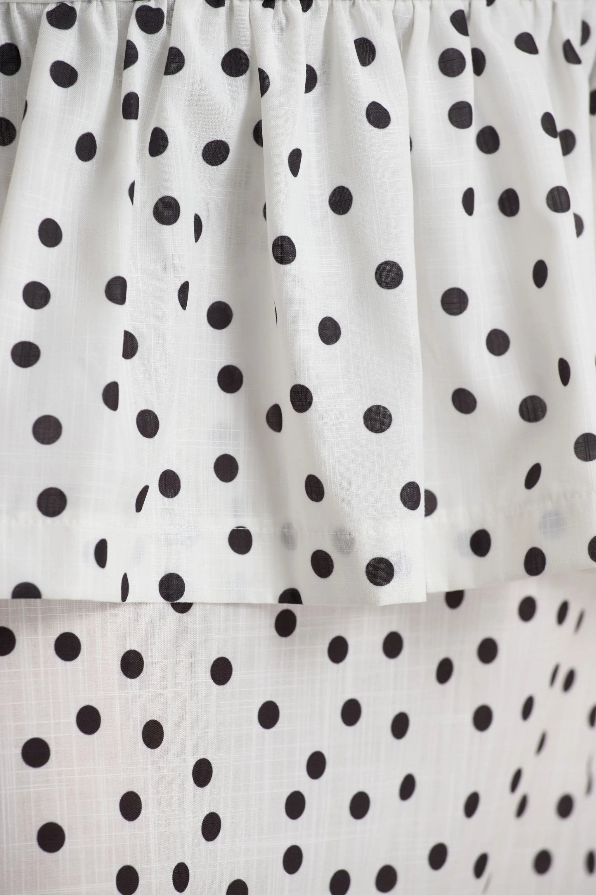Emry White Polka Dot High Waist Maxi Skirt With Ruffle Detail