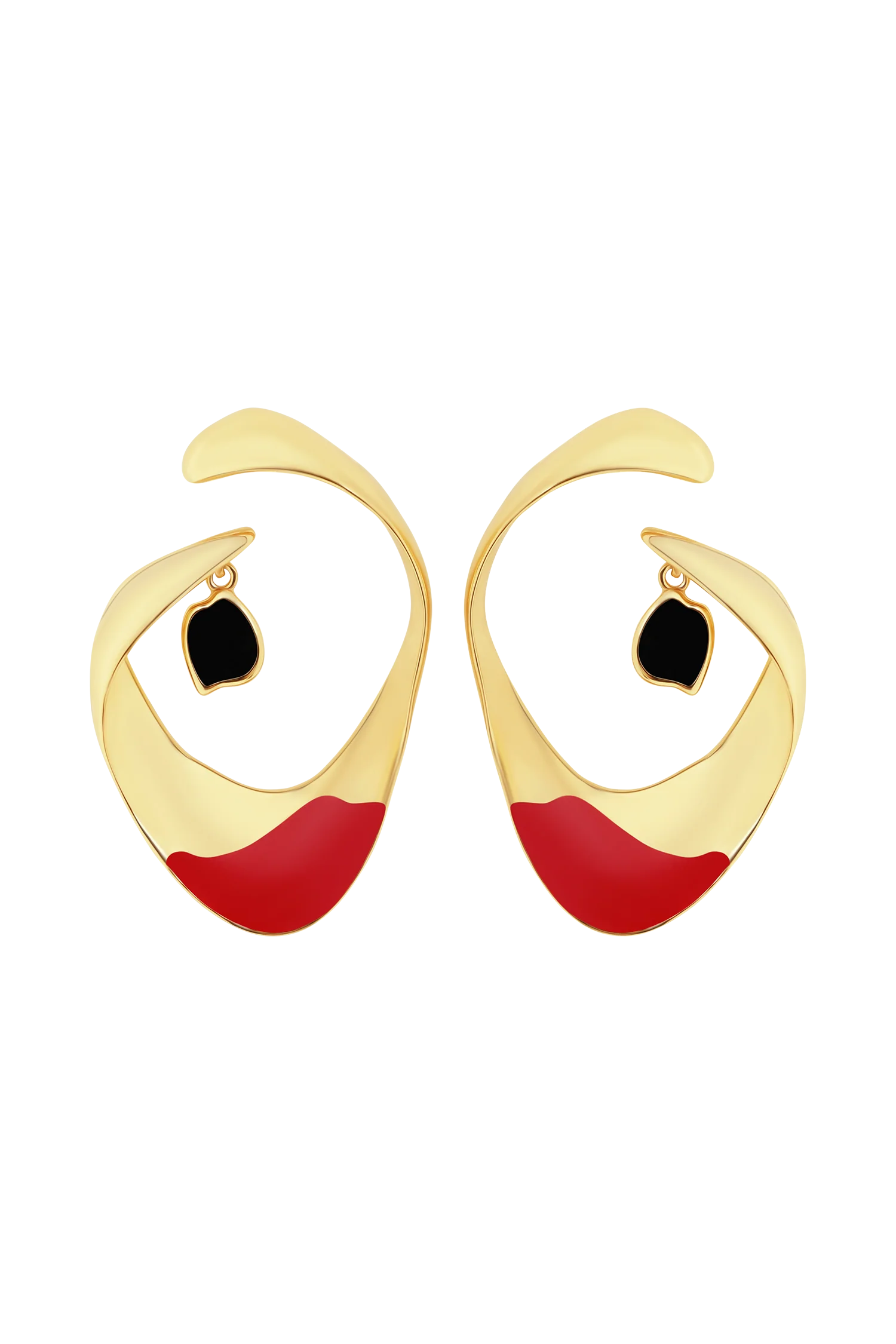 Marna Large Hoop Earrings With Stones Gold