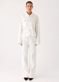 Back Again Oversized Denim Jacket White