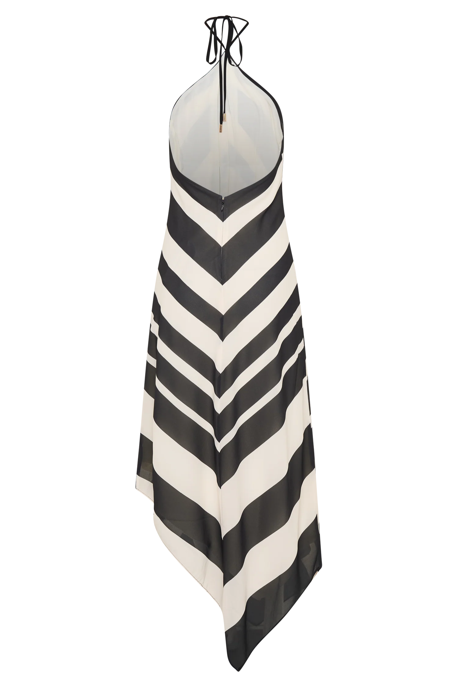 Hope Satin Halter Midi Dress Black White