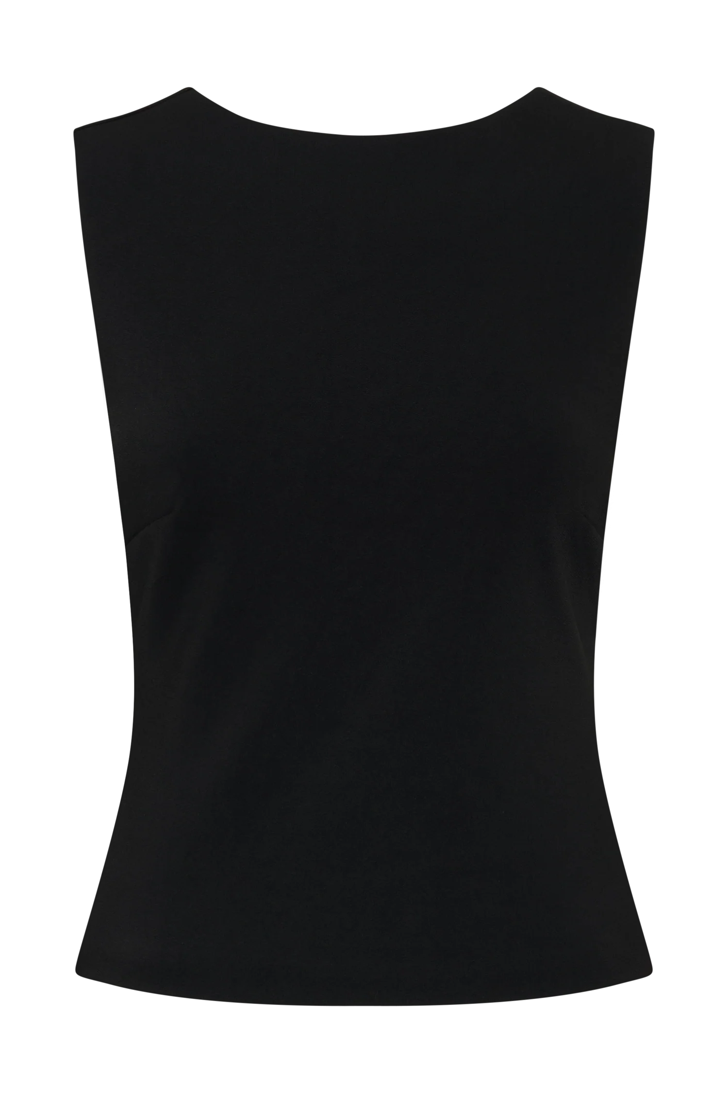 Kyra Open Back Scuba Crepe Top Black