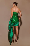 Franka Strapless Bow Mini Dress Emerald