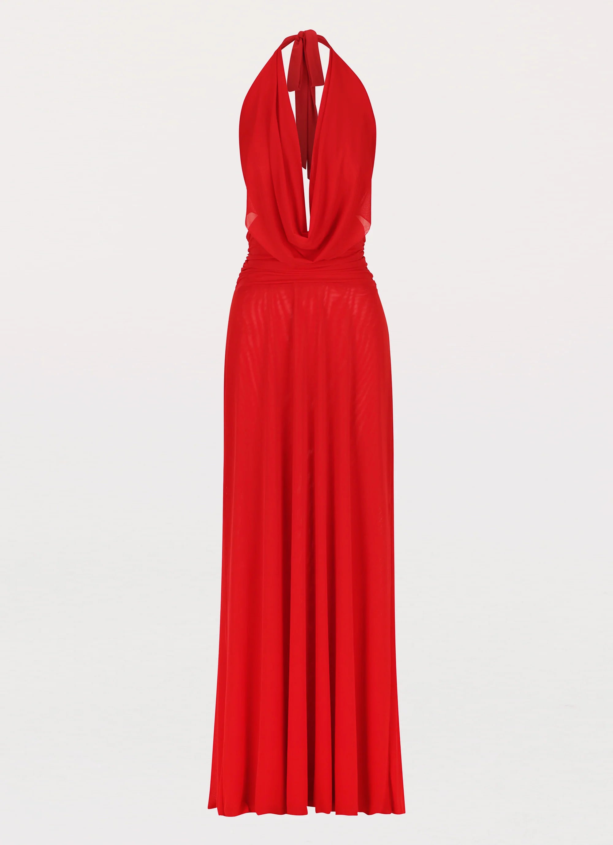 Elysia Mesh Maxi Dress Cherry Red