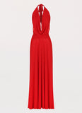 Elysia Mesh Maxi Dress Cherry Red