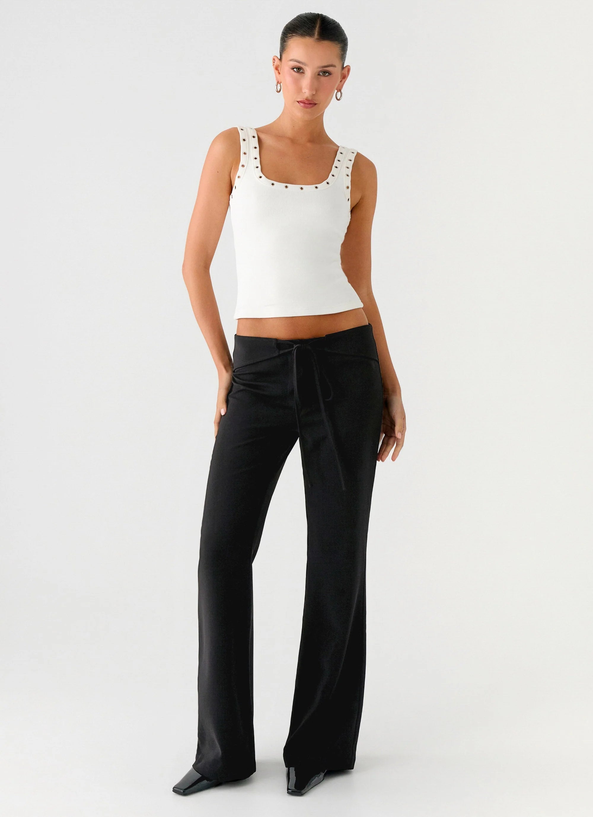 Houston Tie Front Pants Black