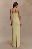 Kalila Strapless Crepe Maxi Dress Lemon