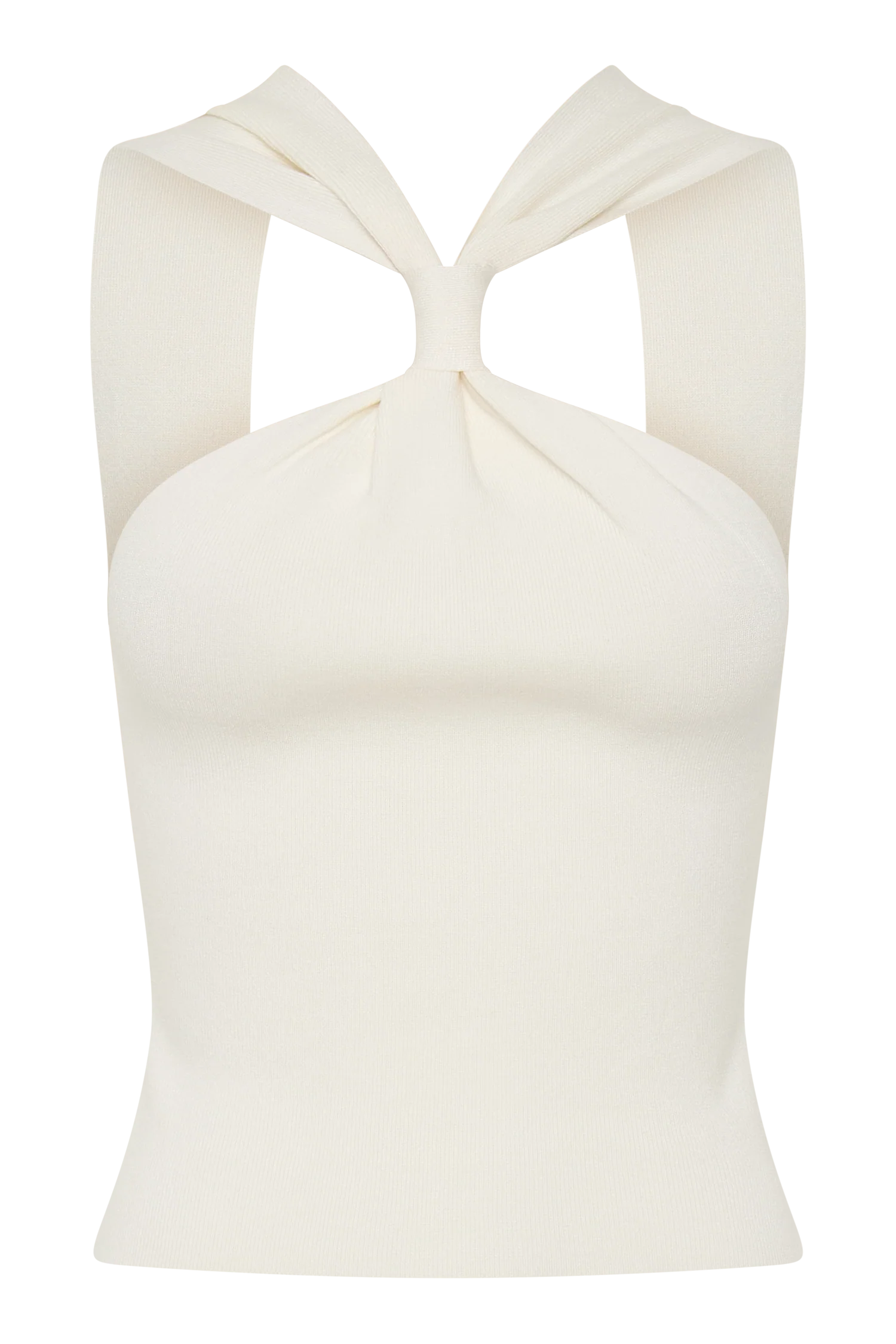 Angelika Twist Front Knit Top Ivory