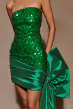 Franka Strapless Bow Mini Dress Emerald