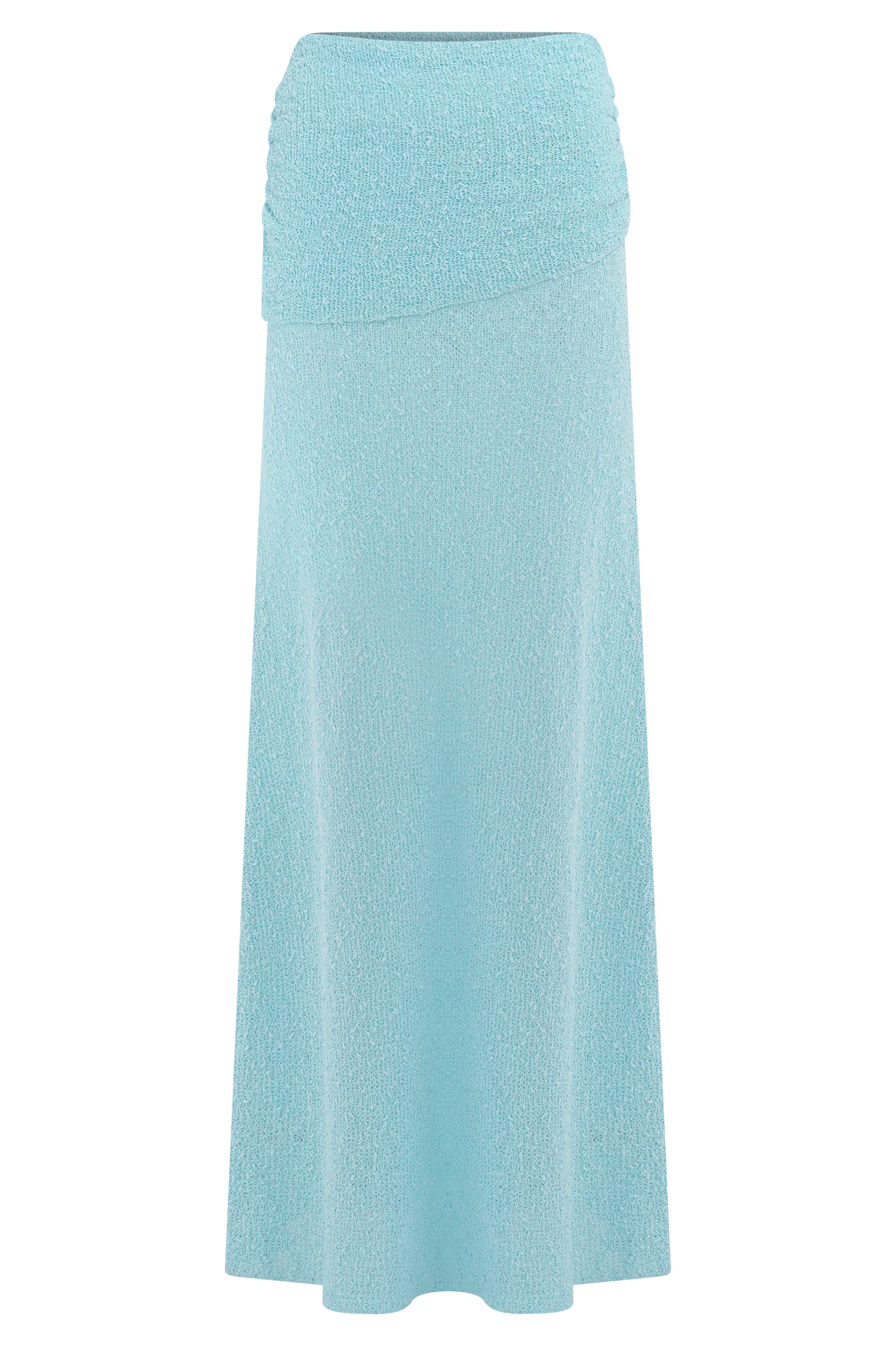 Petra Ruched Knit Maxi Skirt Light Blue