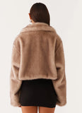 Yasmina Faux Fur Jacket Beige