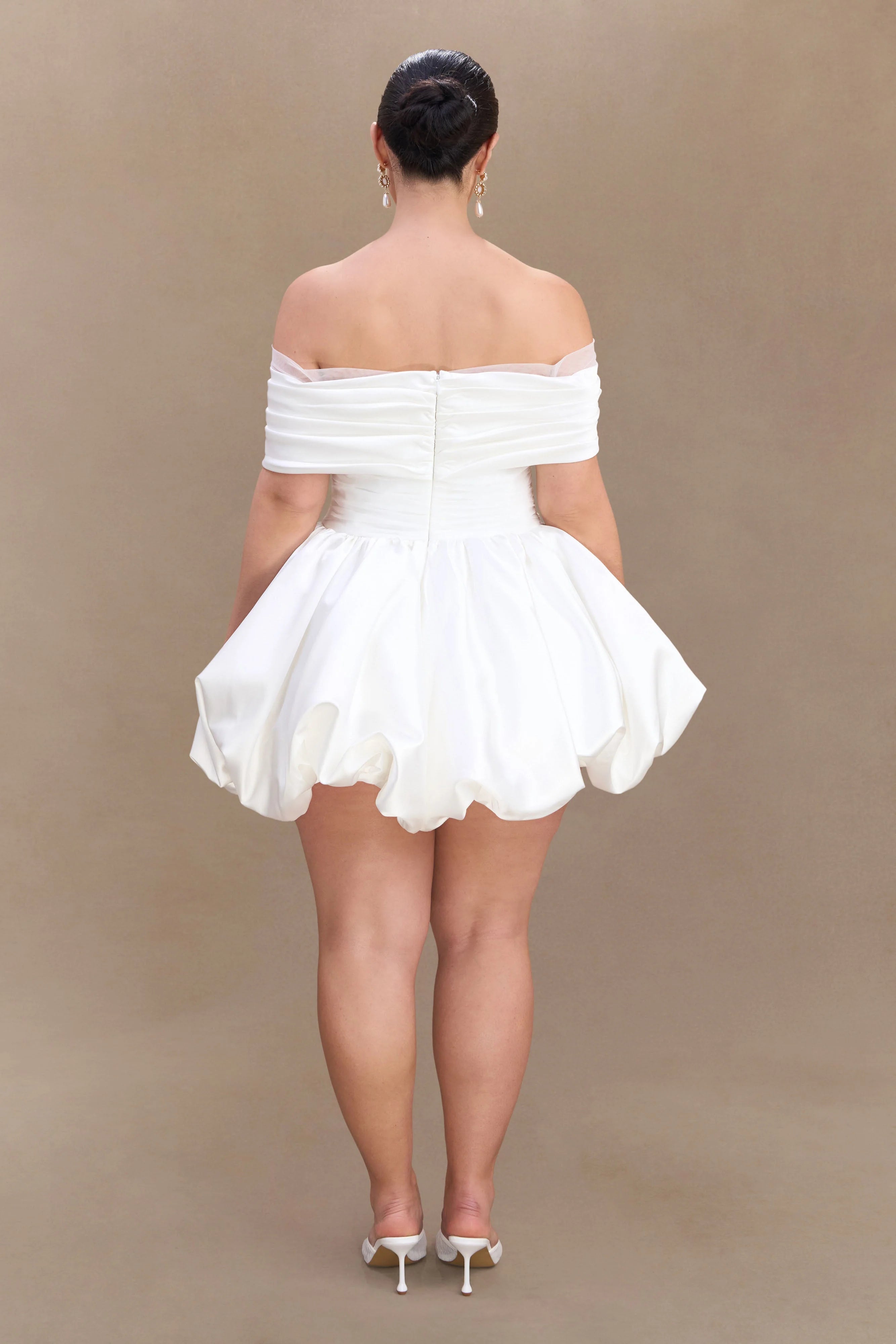 Lauretta Off Shoulder Mini Dress White
