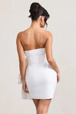 Winner White Bandeau Mini Dress With Oversized Bow