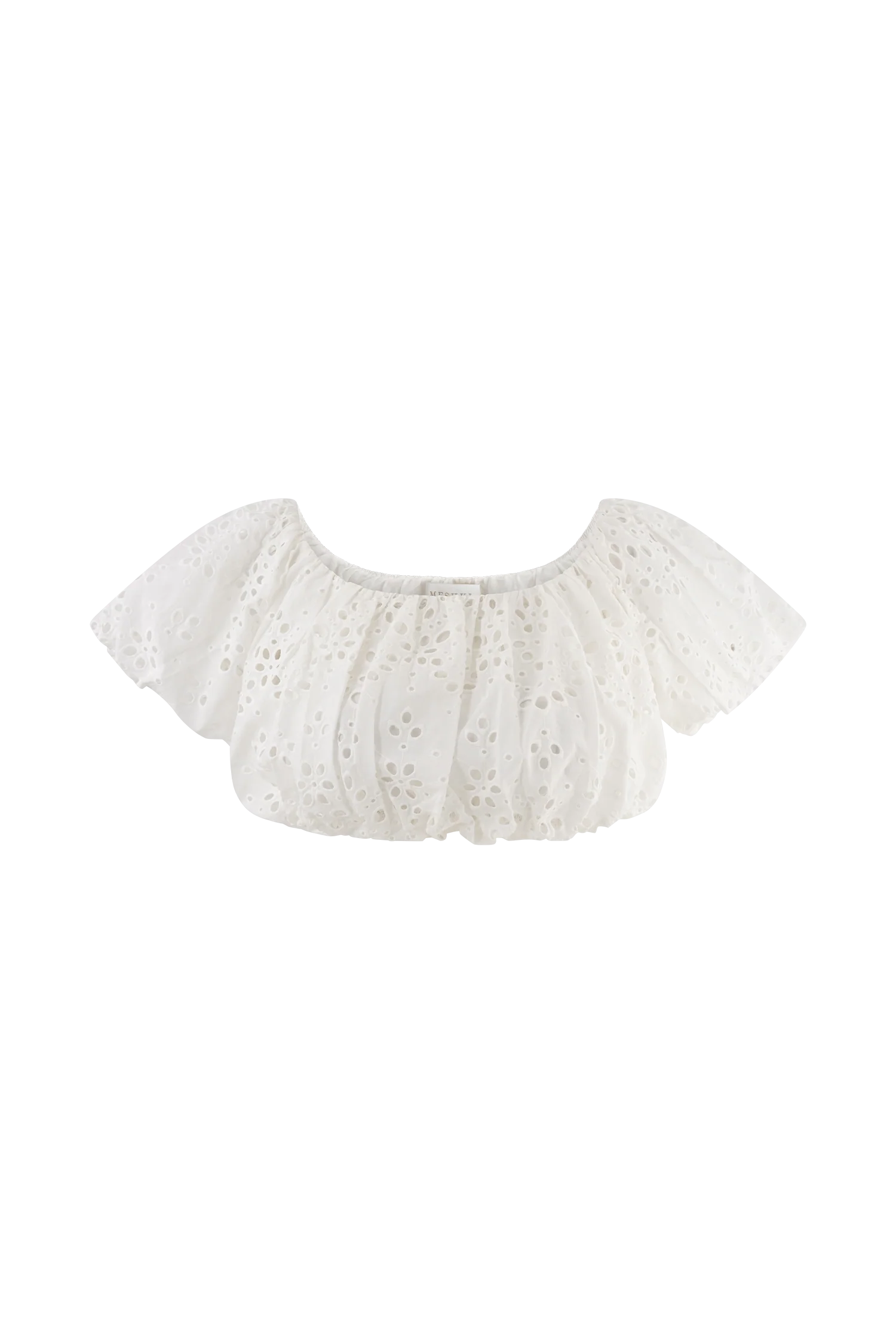 Autumn Off Shoulder Broderie Top White