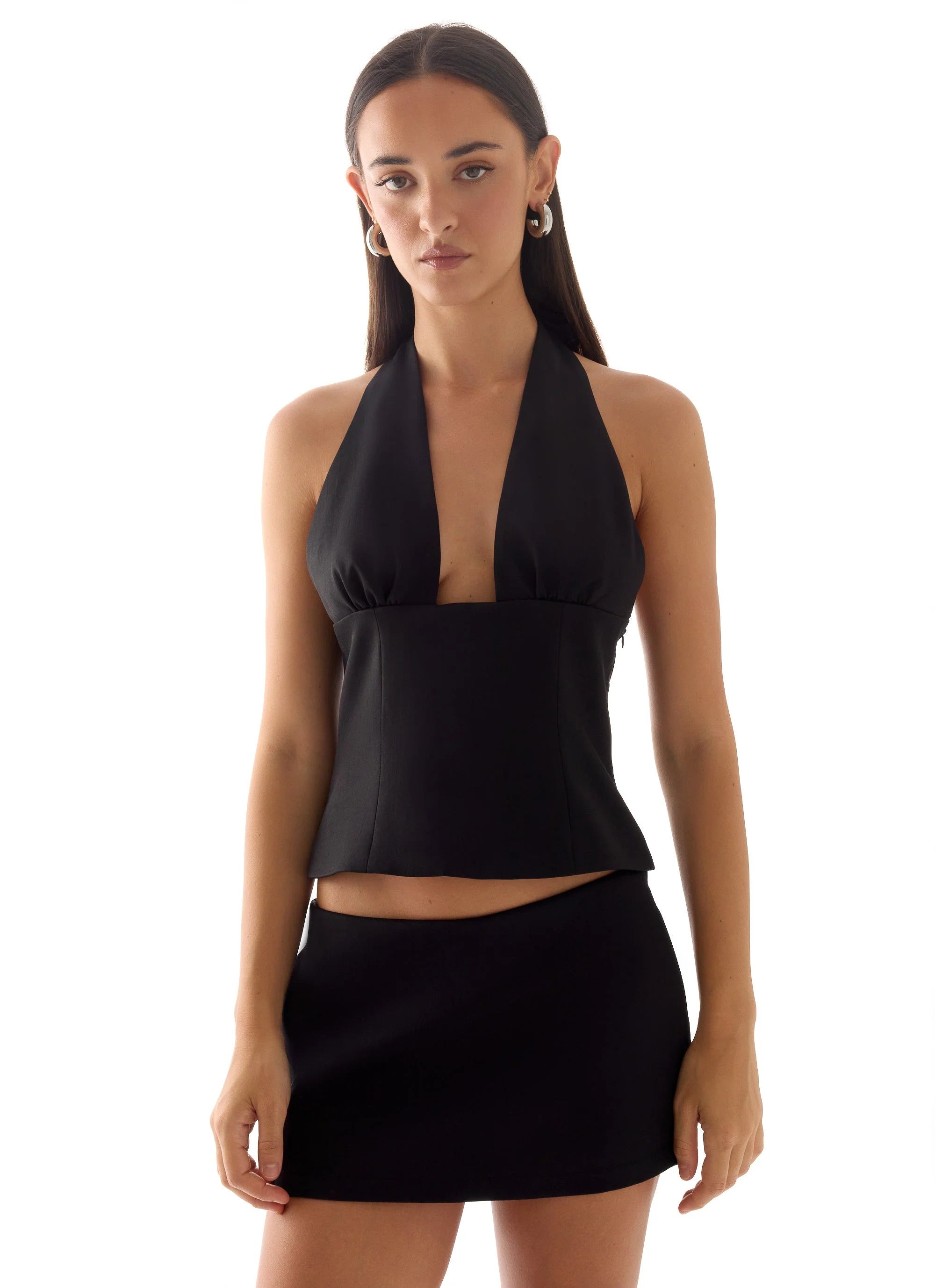 Rushing Around Halter Top Black