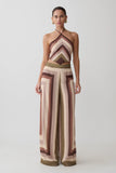 Rachel Chiffon Straight Leg Pants Multi Stripe