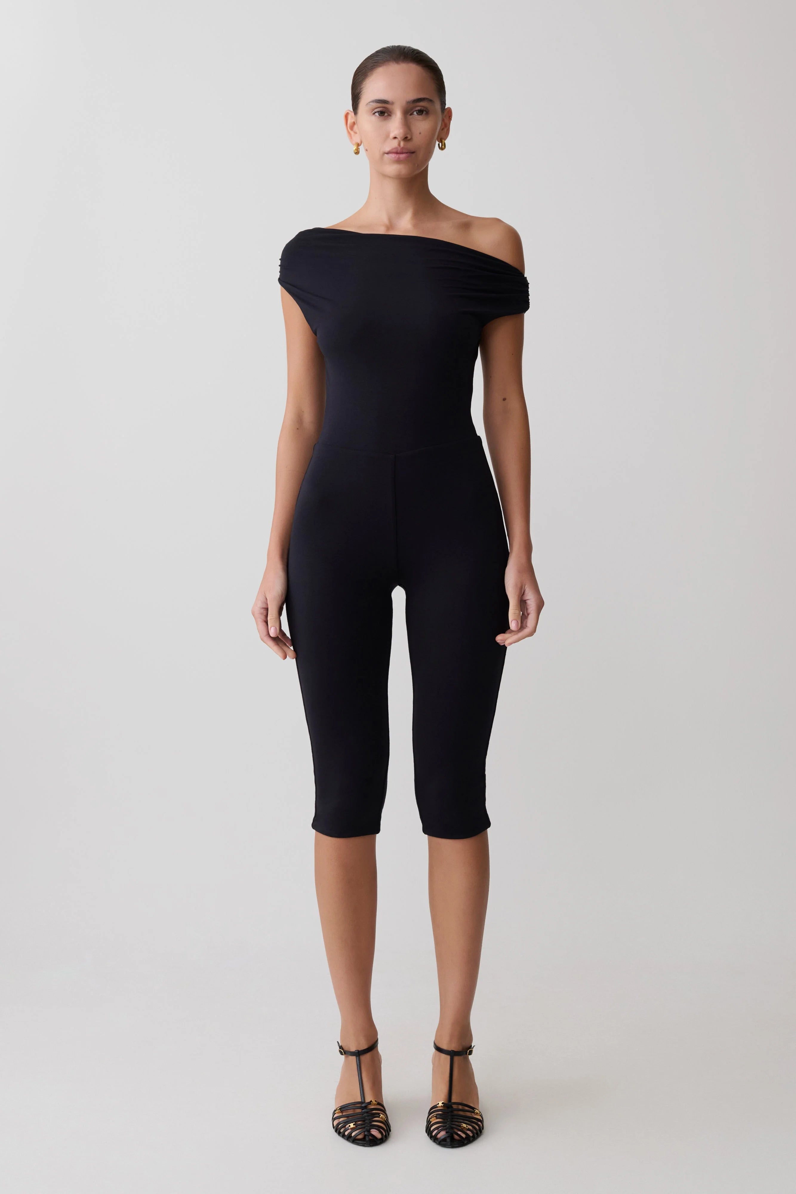 Anh One Shoulder Modal Jumpsuit Black