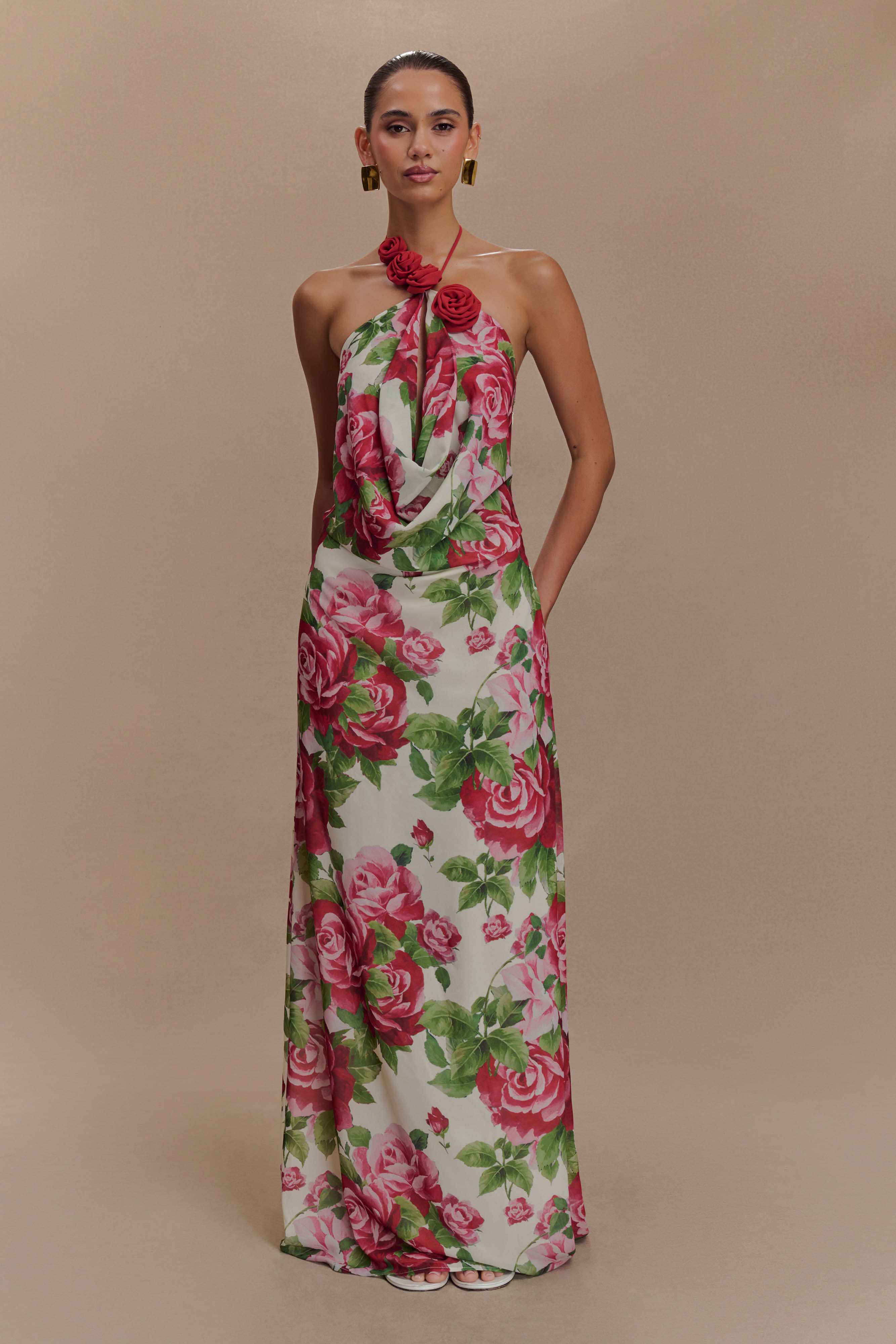 Rosalia Cowl Neck Maxi Dress Sonia Rose Print