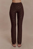 Jackie Diamante Straight Leg Pants Chocolate